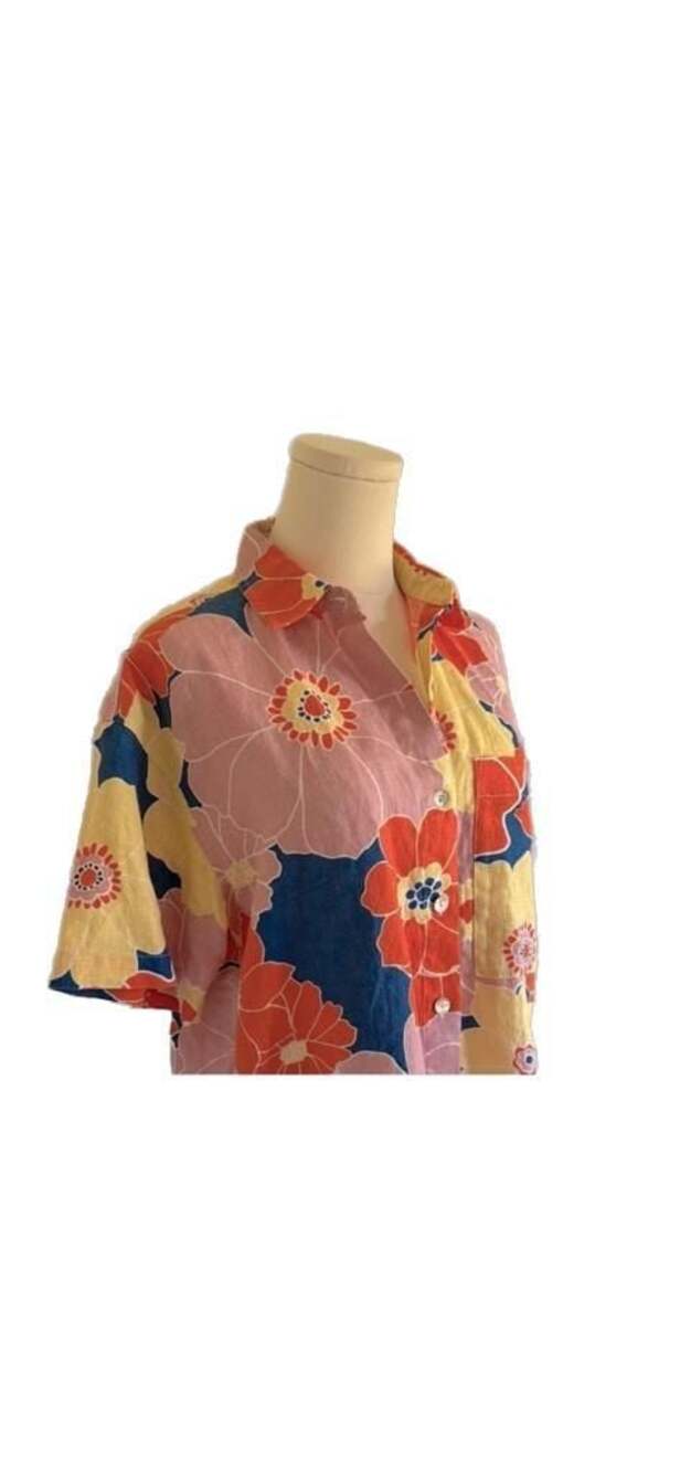 Weekend Only Sale Rails Floral Linen Button Down Shirt Size XL - Picture 5 of 11